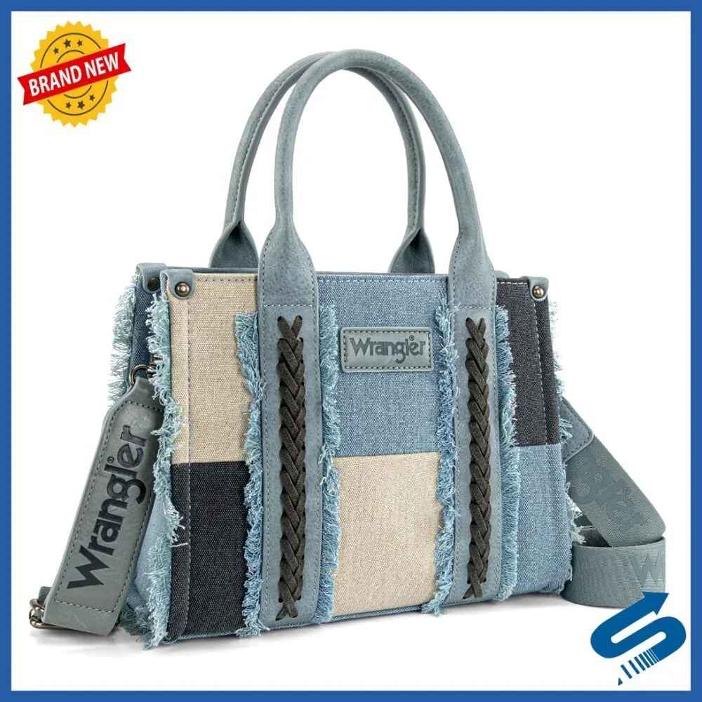 Canvas Tote Bag Woven Top Handle Handbag Guitar Strap Retro Boho Shoulder Purse